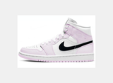 Jordan BQ6472 Pink and White Mid-Top Sneakers
