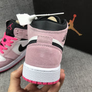 Jordan 1 Mid Pink White Black Sneakers 852542-801