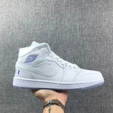 Air Jordan 1 Mid White Sneakers with Translucent Outsole