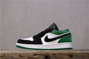 Air Jordan 1 Low Black Green White Sneakers 553558-113