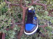 Jordan 1 High Blue and Black Basketball Sneakers