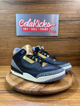 Jordan 3 Retro Black Cement Gold (Women's)