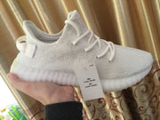Yeezy 350 V2 White Knit Low-Top Sneakers