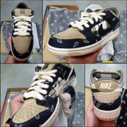 Jordan 1 High Paisley Pattern Sneakers in Black and Tan