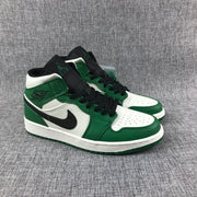 Air Jordan 1 Mid SE White Green Black Sneakers