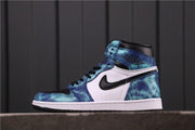 Air Jordan 1 High Tie-Dye Sneakers Blue Black White