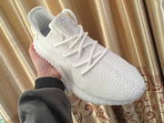 Yeezy 350 V2 White Knit Low-Top Sneakers