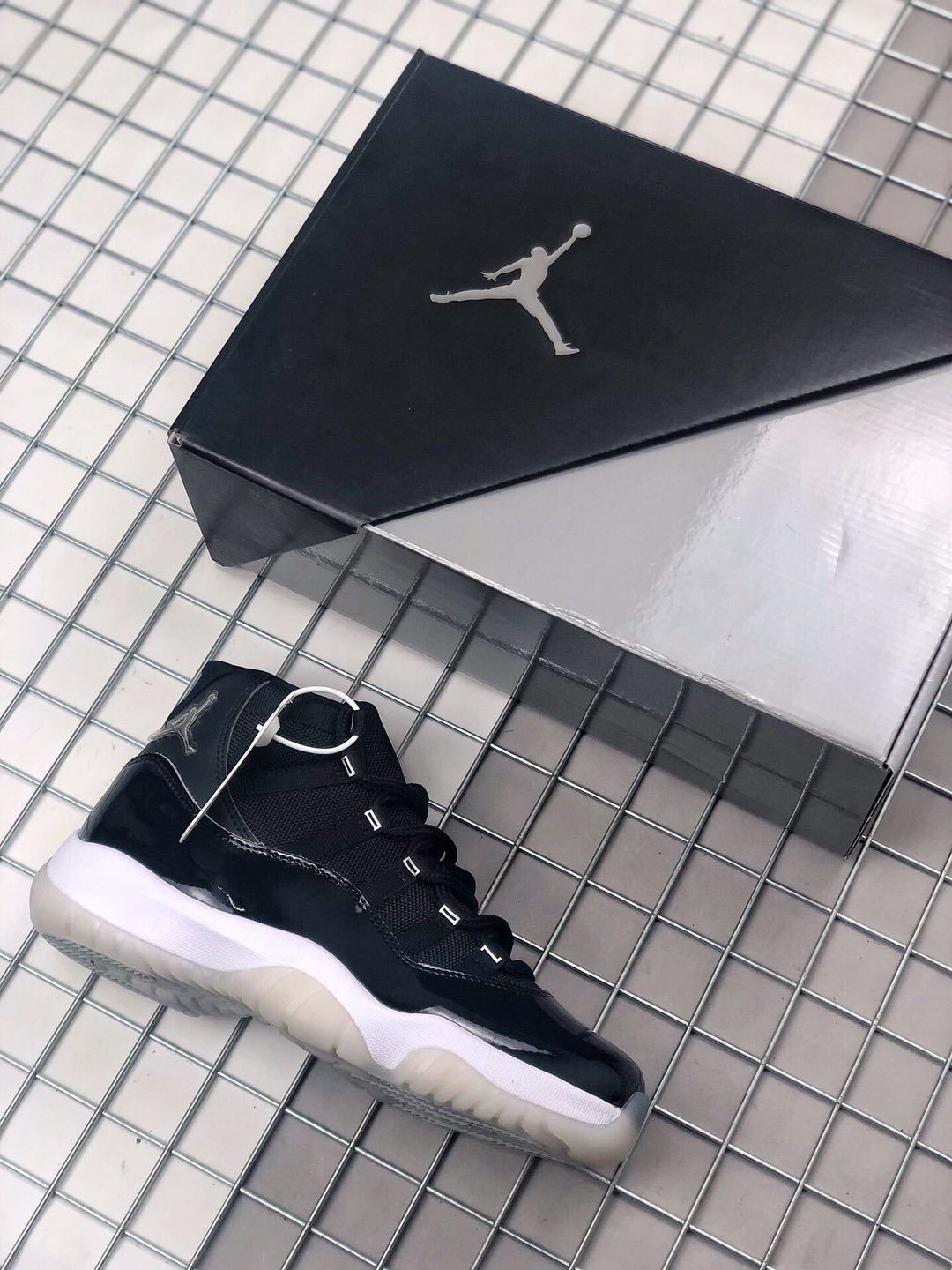 Jordan Air Jordan 11 Silver Eyelets Black White Sneakers