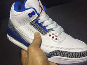 Air Jordan 3 White Blue High-Top Sneakers