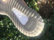 Yeezy 350 V2 Gray and Orange Knit Sneakers