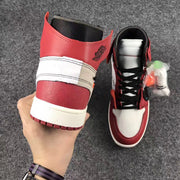 Off-White x Air Jordan 1 High Sneakers, Red and White