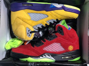 Jordan 5 30th Anniversary Sneakers, Yellow/Purple & Red