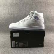 Air Jordan 1 Mid White Sneakers with Translucent Outsole