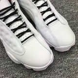 Air Jordan 13 White and Red High-Top Sneakers