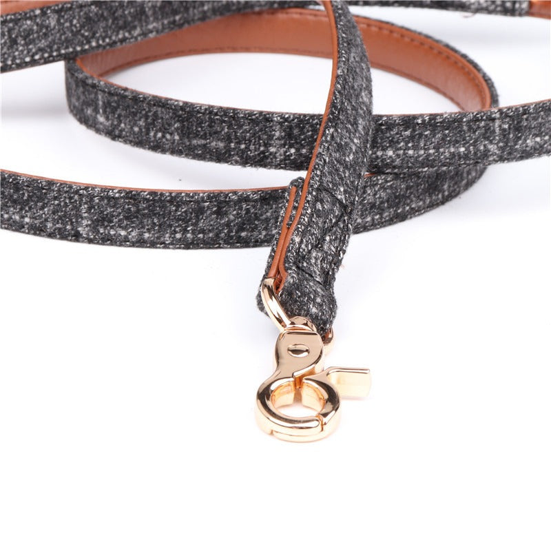 Aminger Cross-border Small and Medium-sized Dog Pu Dog Leash, British Pet Triangle Towel Collar