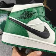 Air Jordan 1 Mid SE White Green Black Sneakers