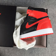 Air Jordan 1 High Black Red Scale-Textured Sneakers