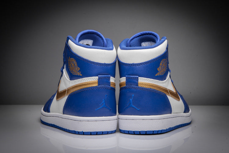 Air Jordan 1 High Blue White Gold Sneakers