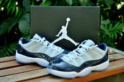 Jordan Air Jordan 11 Retro Low Sneakers, White and Navy