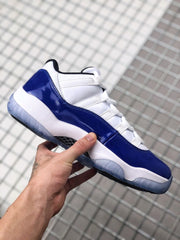 Air Jordan 11 Sneakers White and Deep Blue BQ3685-001