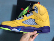 Jordan 5 30th Anniversary Sneakers, Yellow/Purple & Red