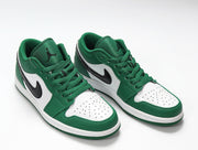 Jordan 1 Low White and Green Sneakers 553558-301