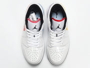 Nike Air Jordan 1 Low White Multicolor Swoosh CW7009-100