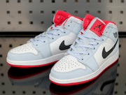 Air Jordan 1 Mid Half Blue Black White Sneakers