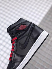 Air Jordan 1 High OG Black Satin Black Red Sneakers