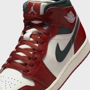 Jordan Air Jordan 1 Mid - Sail / Midnight Green / Pure Platinum / Redstone