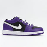 Jordan 1 Low Black Purple White Sneakers 553560-501
