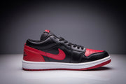 Jordan 1 Low Black and Red Sneakers
