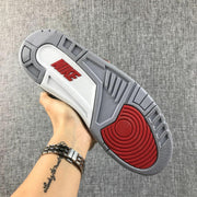 Air Jordan 3 Retro Black Cement Sneakers, Black and Grey