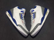 Air Jordan 3 White Blue High-Top Sneakers