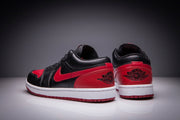 Jordan 1 Low Black and Red Sneakers