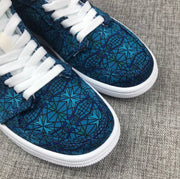 Air Jordan 1 Mid Blue Pattern Women's Sneakers AH7389-300