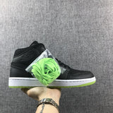 Jordan 1 High Strap Black and Fluorescent Green Sneaker 364770-007