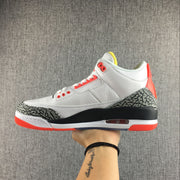 Air Jordan 3 White, Red and Black High-Top Sneakers