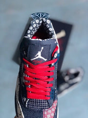 Jordan 4 Sashiko-Style Embroidered Sneakers Navy