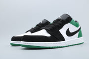 Jordan 1 Low Green Toe Sneakers Black White Green