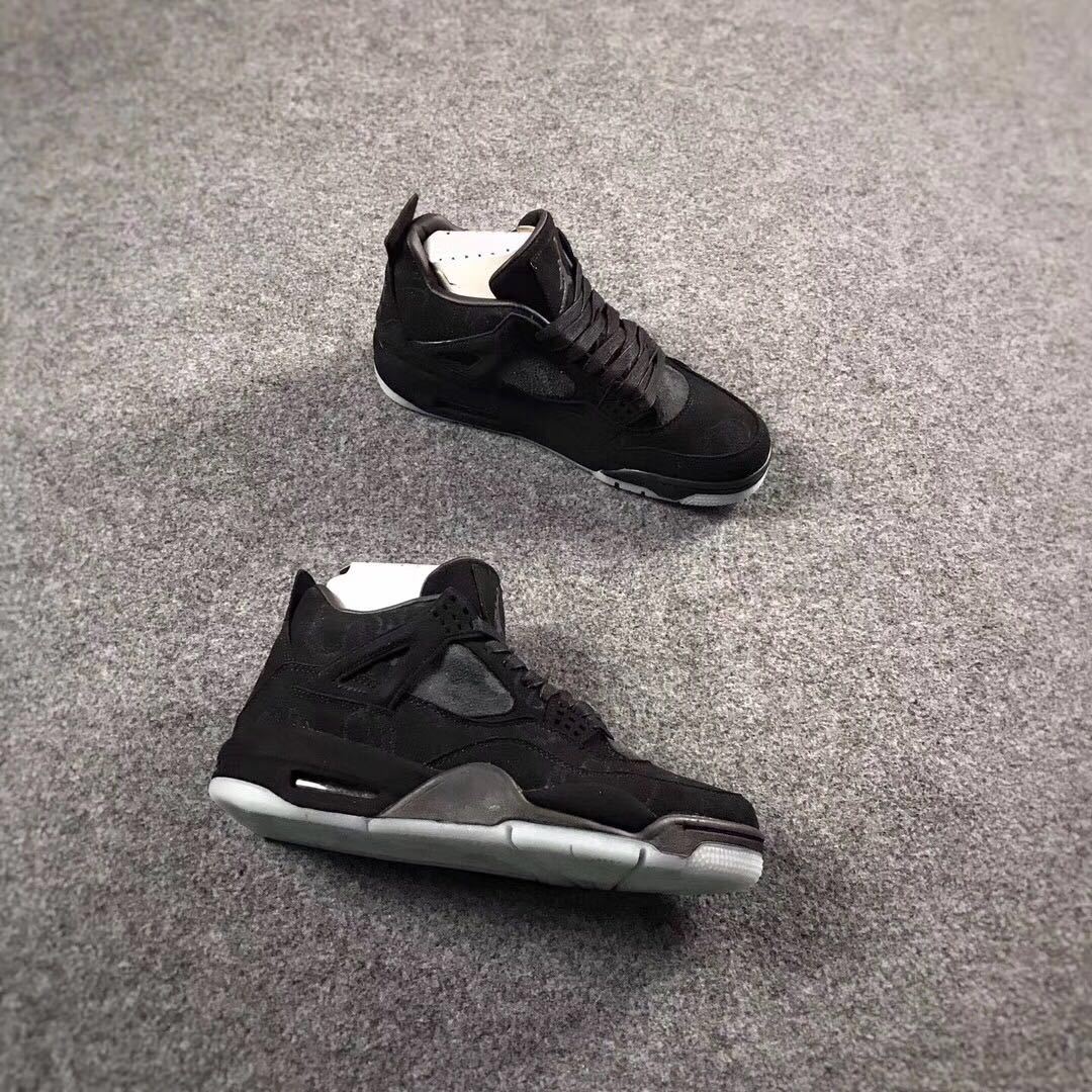 Jordan 4 KAWS Graffiti Black High-Top Sneakers