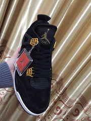 Jordan 4 Black and Gold High-Top Sneakers