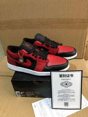Jordan 1 Low Sneakers Black Red White