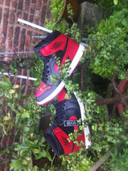 Jordan 1 High Black Red Men's Basketball Shoes 555088-123
