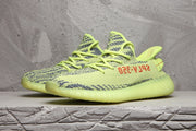 Yeezy Boost 350 V2 Sneakers in Lime Green and Charcoal