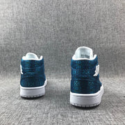 Air Jordan 1 Mid Blue Pattern Women's Sneakers AH7389-300
