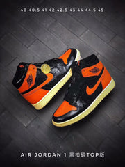 Air Jordan 1 Retro High OG Black and Orange Sneakers