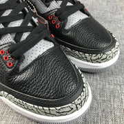 Air Jordan 3 Retro Black Cement Sneakers, Black and Grey