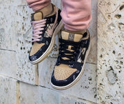 Jordan 1 High Paisley Pattern Sneakers in Black and Tan