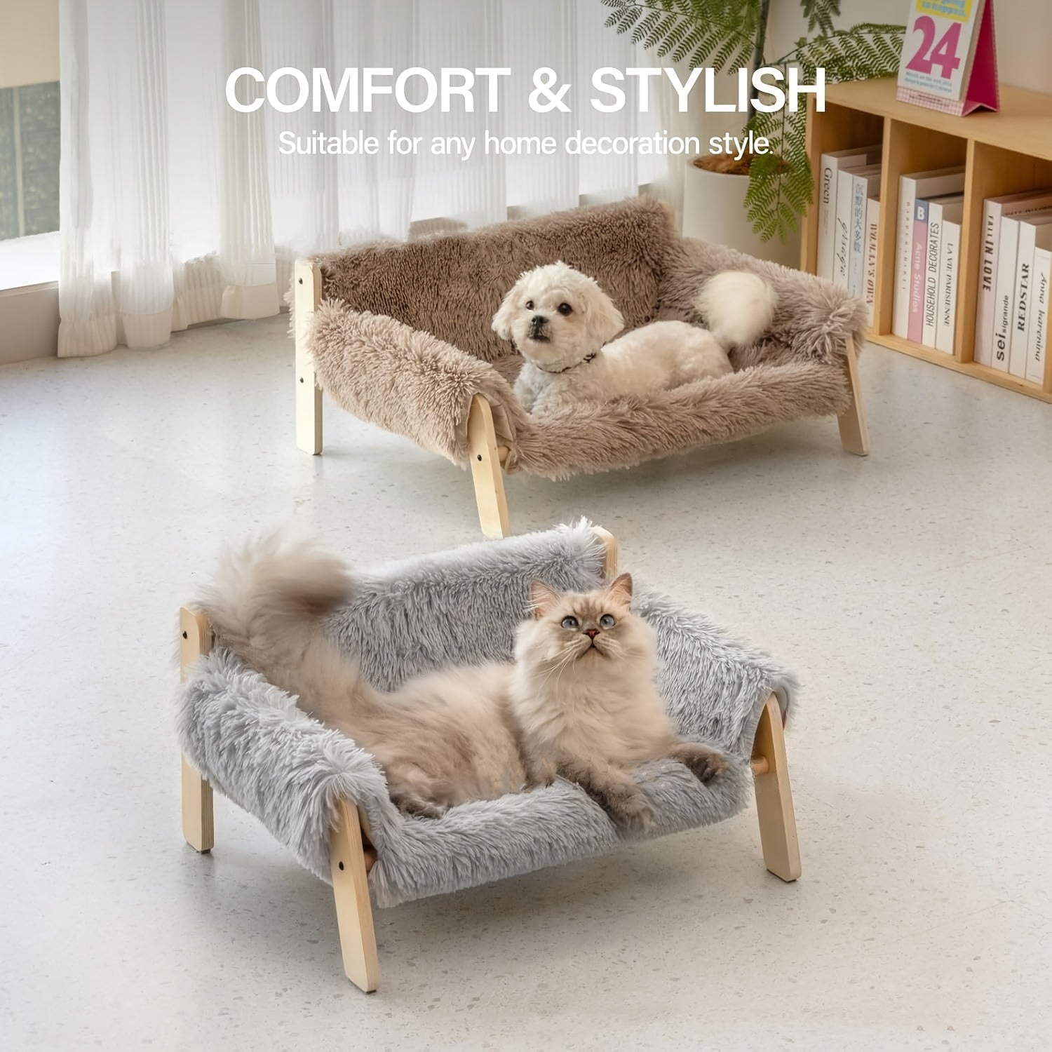 Polyester Cat Bed Multifunctional Cat Bed and Climbing Frame | Detachable Pet Sofa Bed in Mixed Colors, Polyester Fiber, Cat Furniture Bed